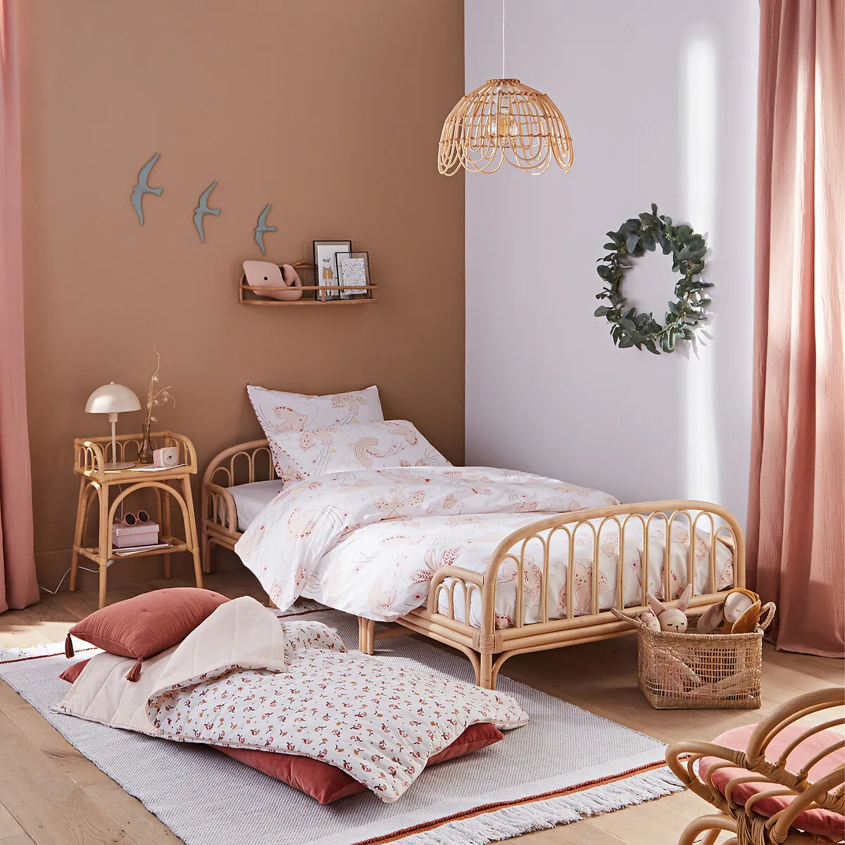 Albin Single Bed - Natural Rattan alternate view