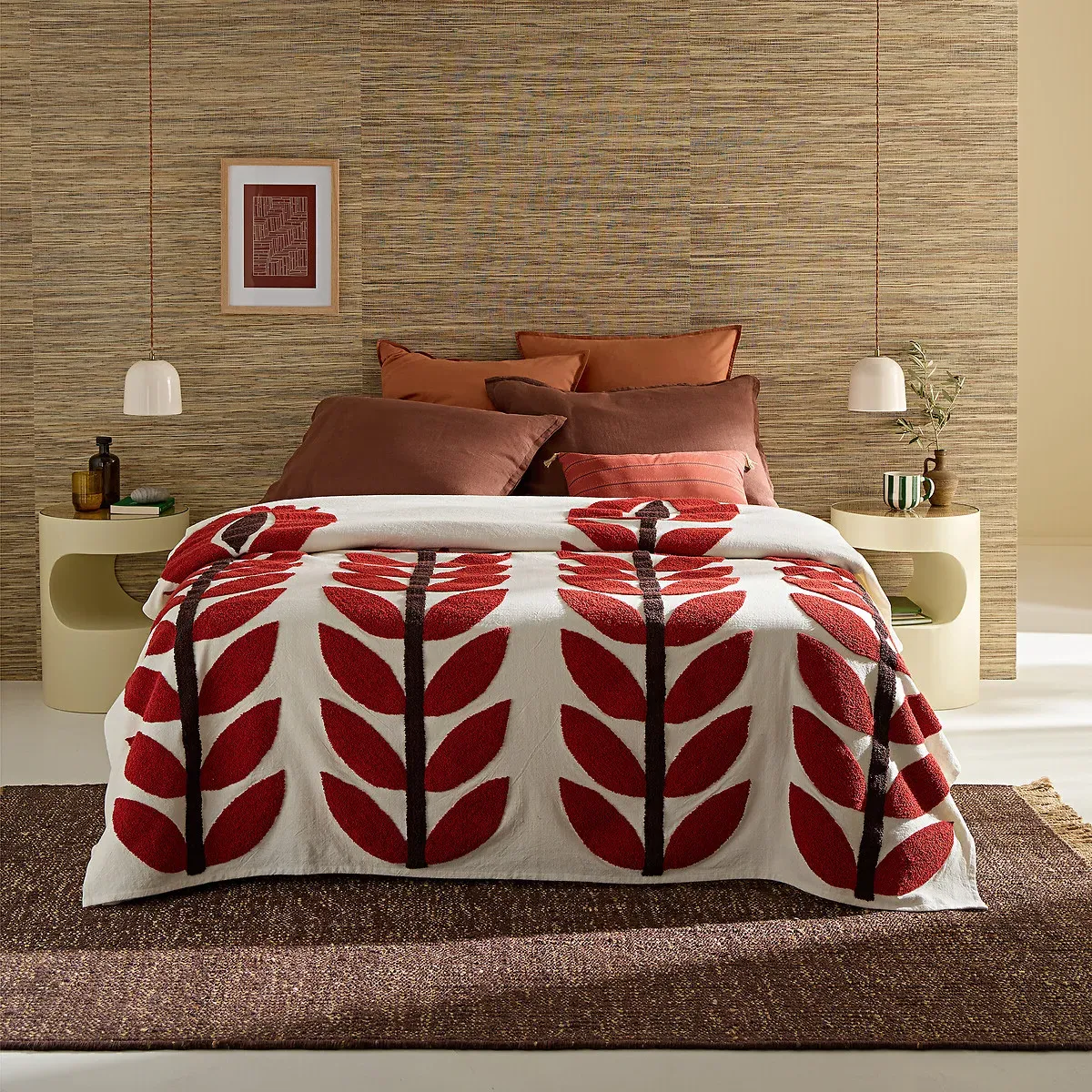 Aldea Cushion Cover with Tassels - Terracotta, Cotton alternate view