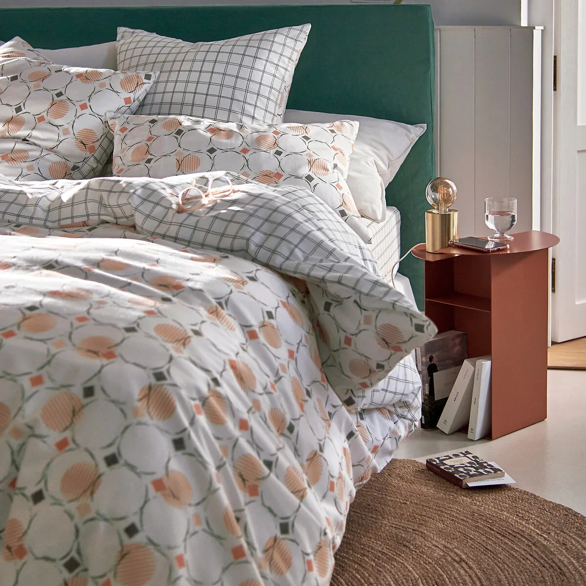 Alessio Bedside Table - Terracotta, Steel alternate view