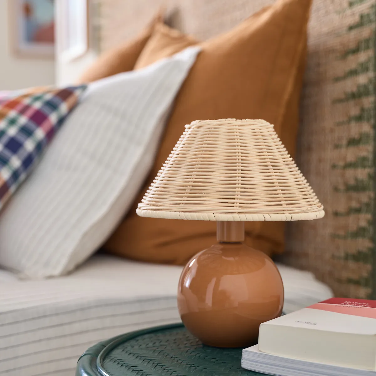 Alios Table Lamp - Caramel, Rattan & Ceramic alternate view