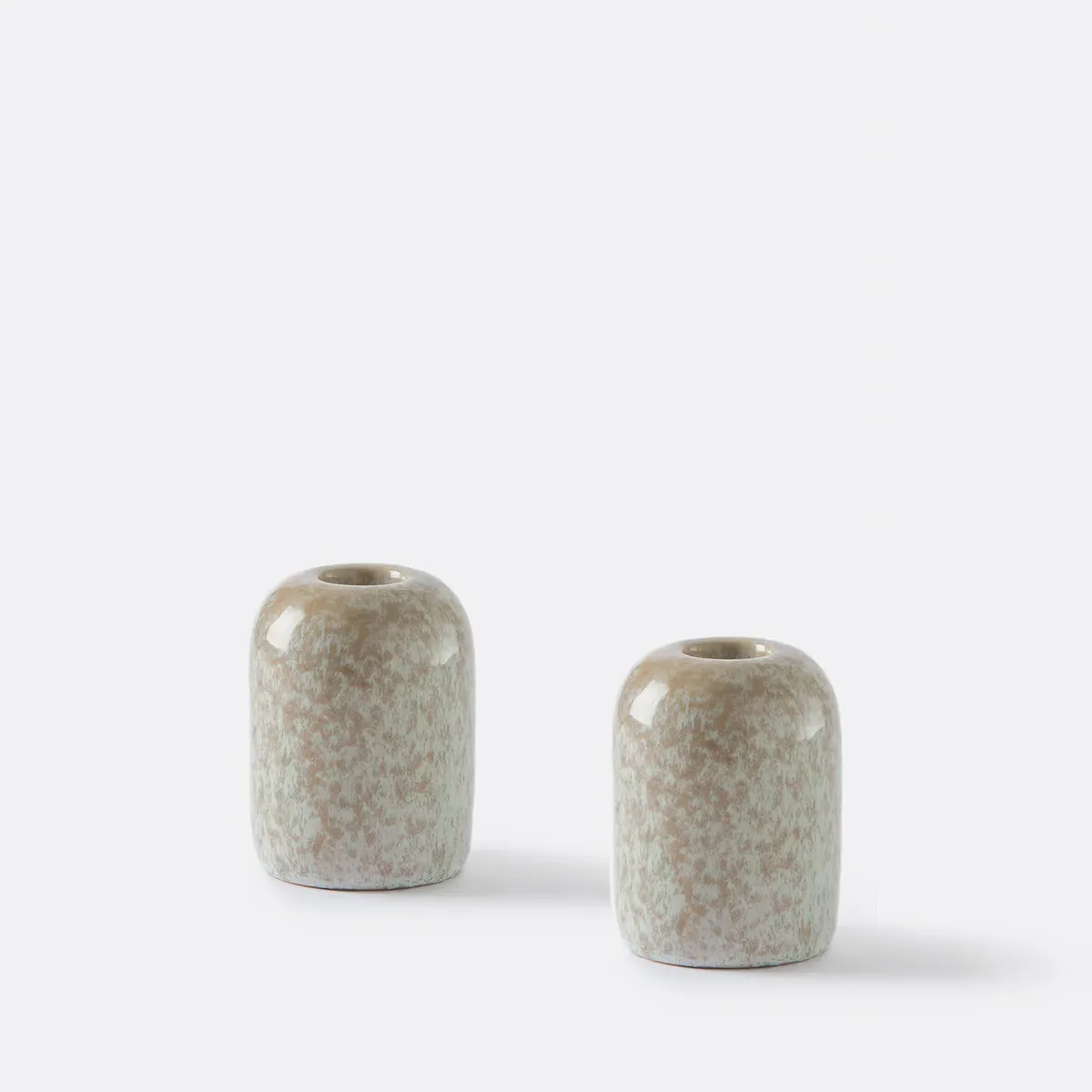 Alta Set of 2 Candle Holders - Beige, Ceramic product