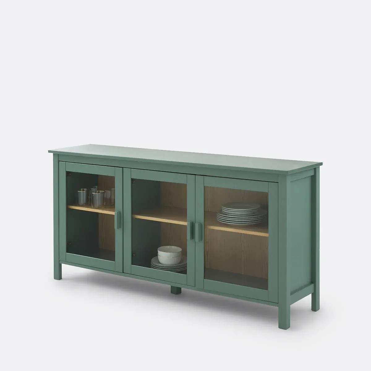 Alvina 3-Door Low Cabinet - Green Eucalyptus, Pine product