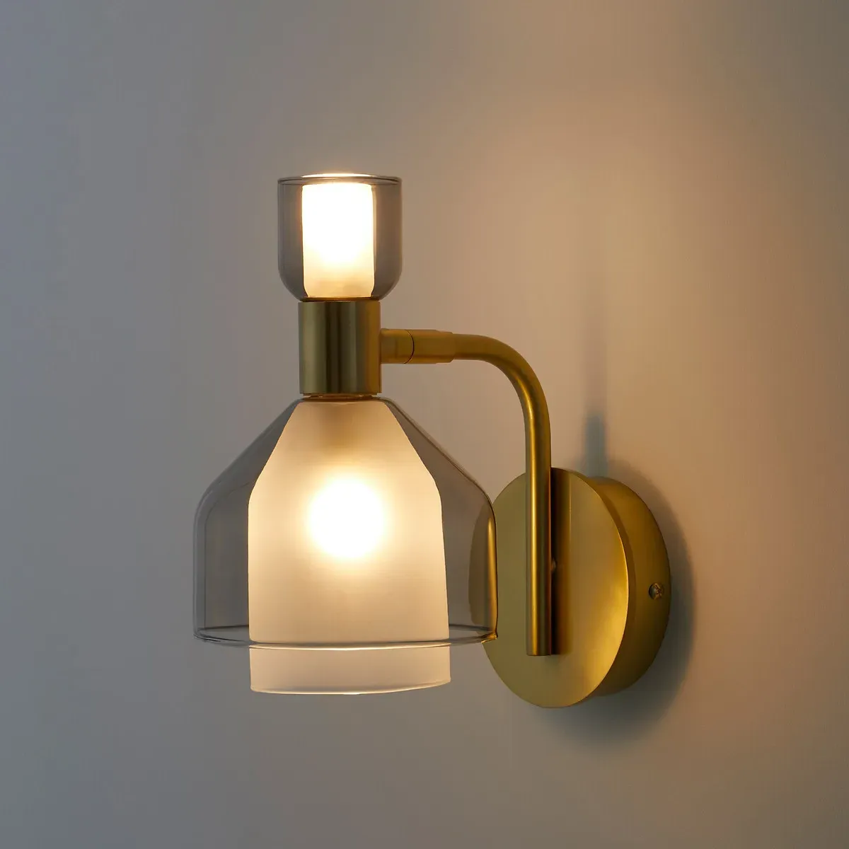 Amoris Wall Light - Smoked Glass, Brass-Plated Metal product