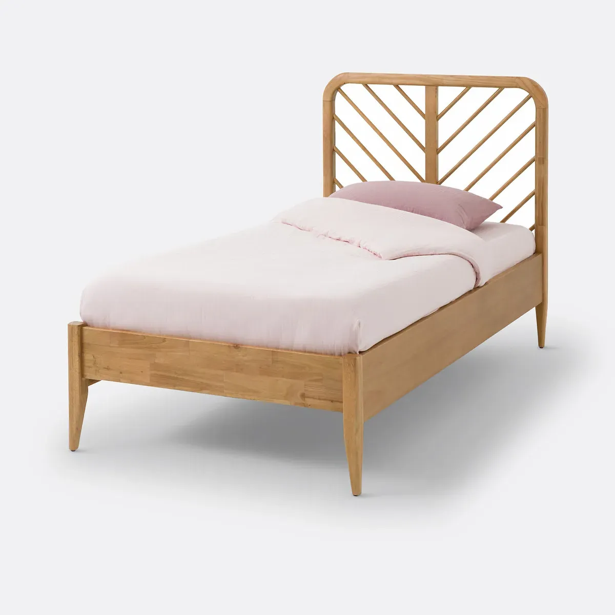 Anda Single Bed Frame - Natural, Solid Rubberwood product