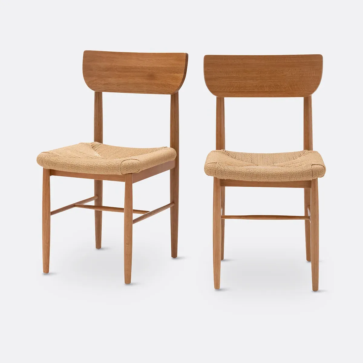 Andre Set of 2 Dining Chairs with Braided Seats - Medium Oak product