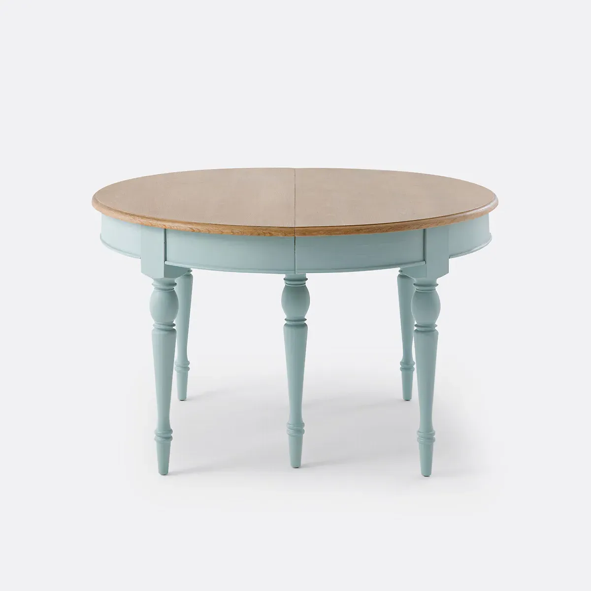 Angusta Round Extendable Dining Table - Light Blue, Oak alternate view