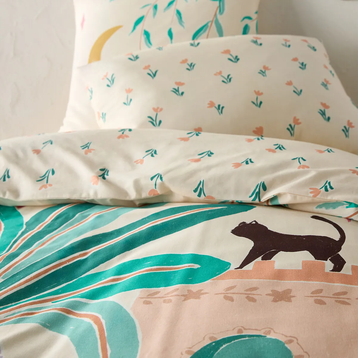 Anis Recycled Cotton Duvet Cover - Printed alternate view