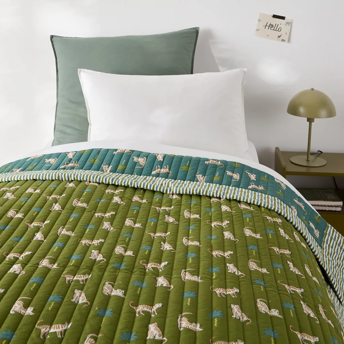 Anoki Tiger Print Quilted Bedspread - Cotton alternate view