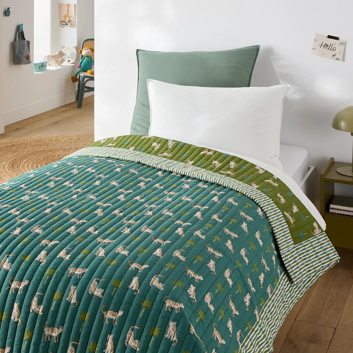Anoki Tiger Print Quilted Bedspread - Cotton product