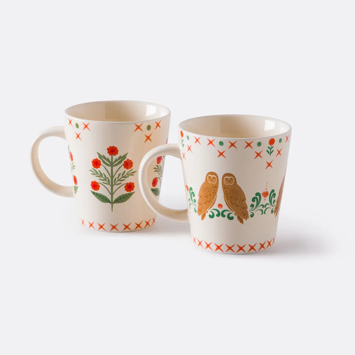 Anselme Set of 2 Mugs - Multi-Coloured, Porcelain product