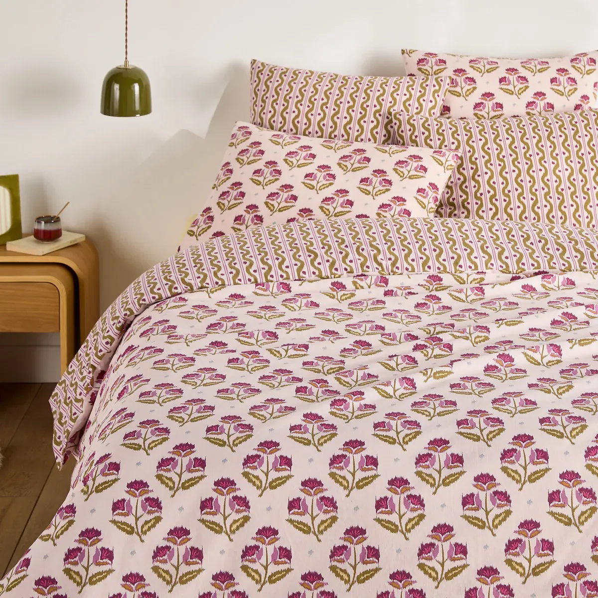 Antes Floral Print Duvet Cover - Ikat Print, Washed Cotton alternate view