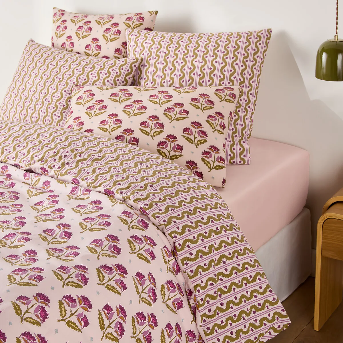Antes Floral Print Duvet Cover - Ikat Print, Washed Cotton product