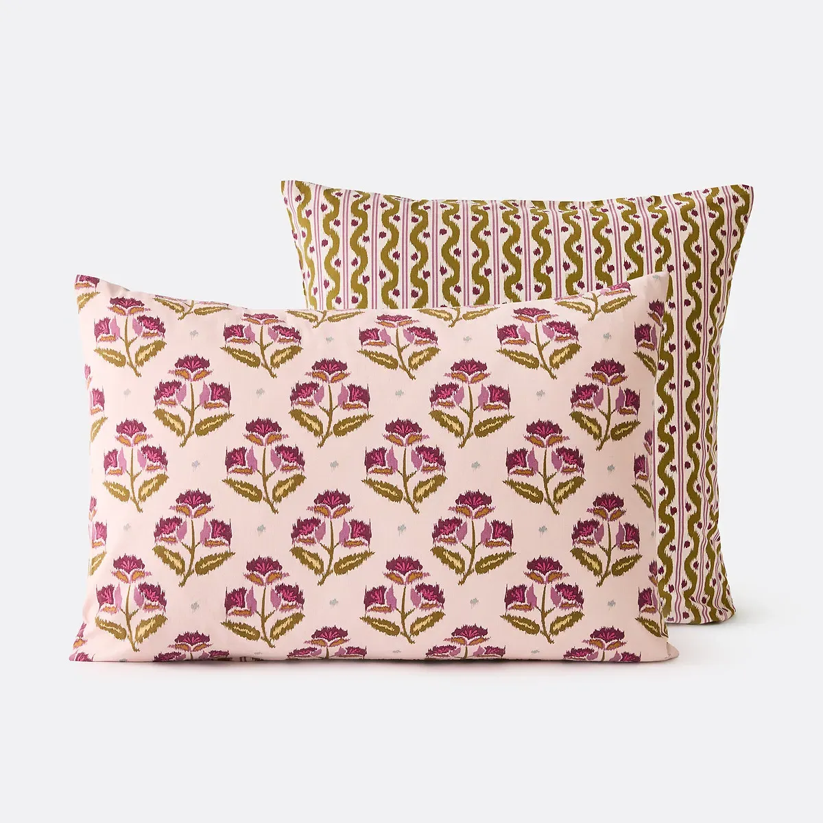 Antes Floral Print Washed Cotton Pillowcase - Ikat Print product