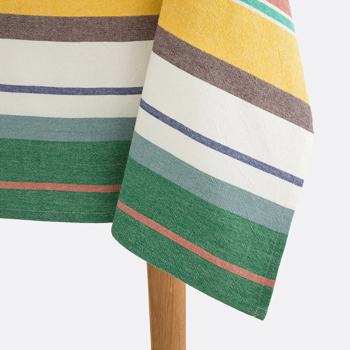 Antika Striped Tablecloth - Green, Cotton alternate view