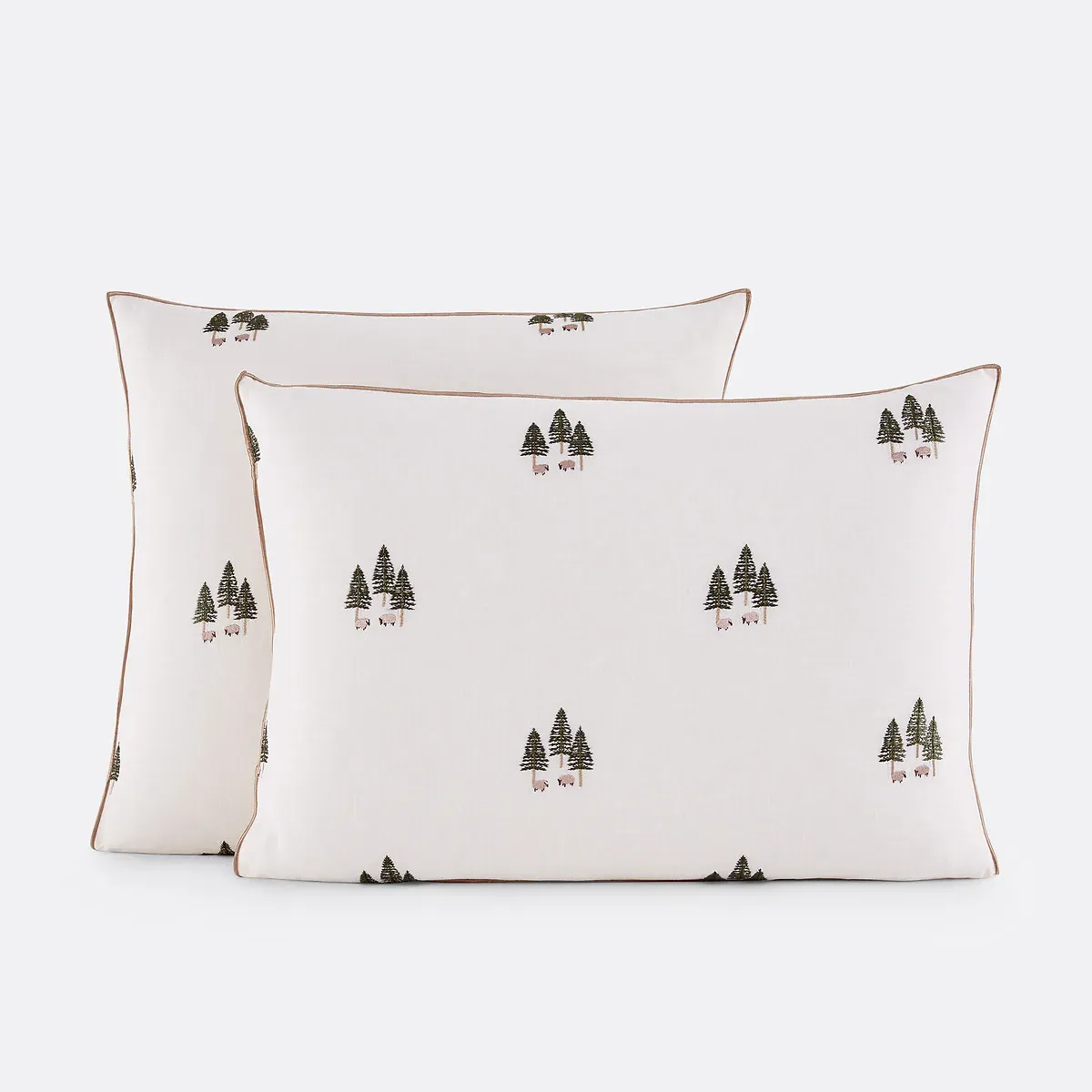 Anton Embroidered Pillowcase - Off-White, Cotton Linen product
