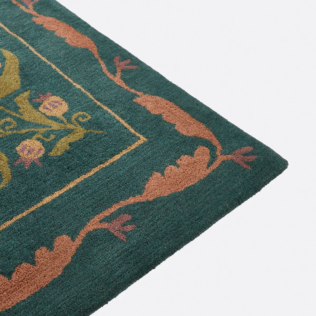 Antonia Floral Print Rug - Green, Wool alternate view