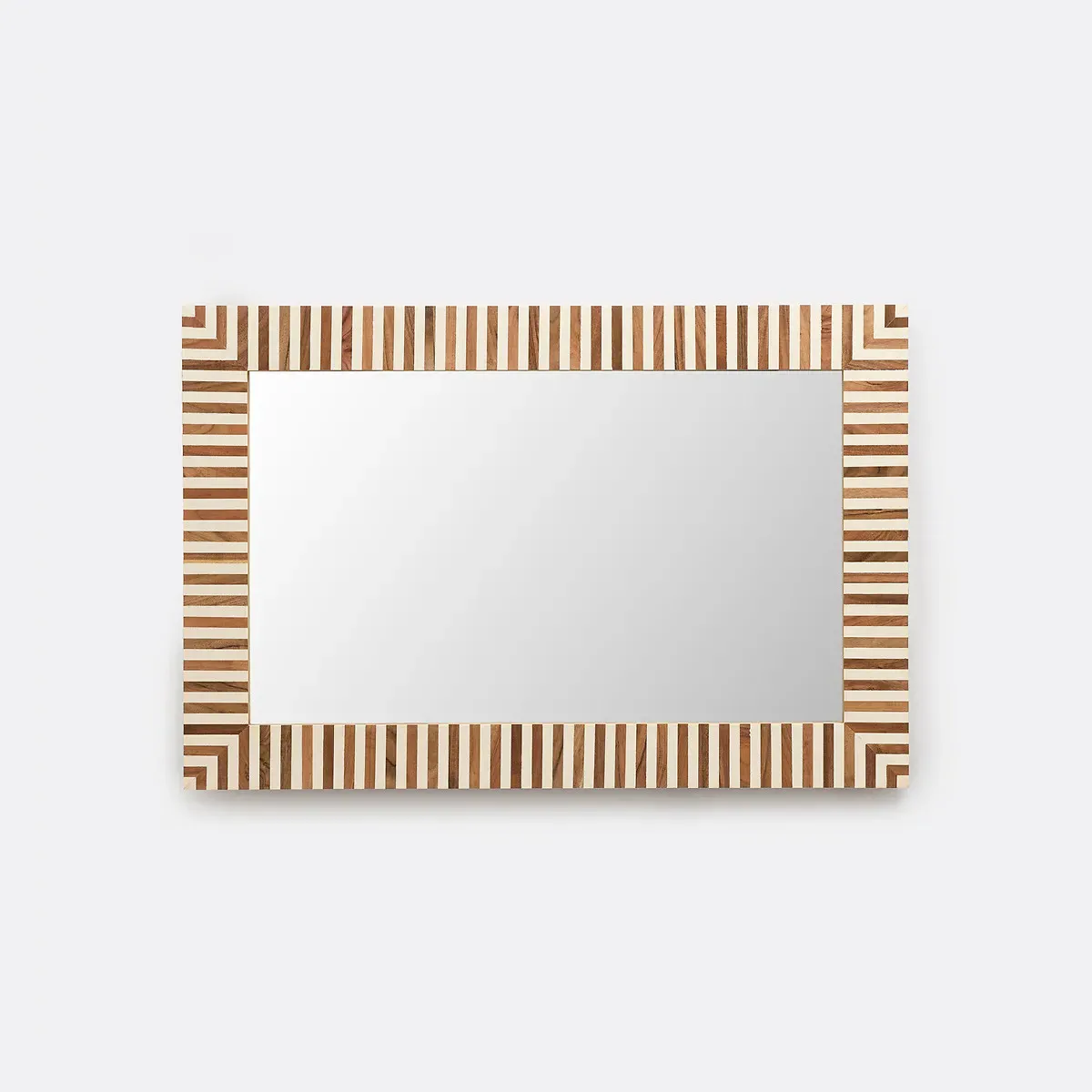 Ares Striped Rectangular Mirror - Natural, Resin & MDF product