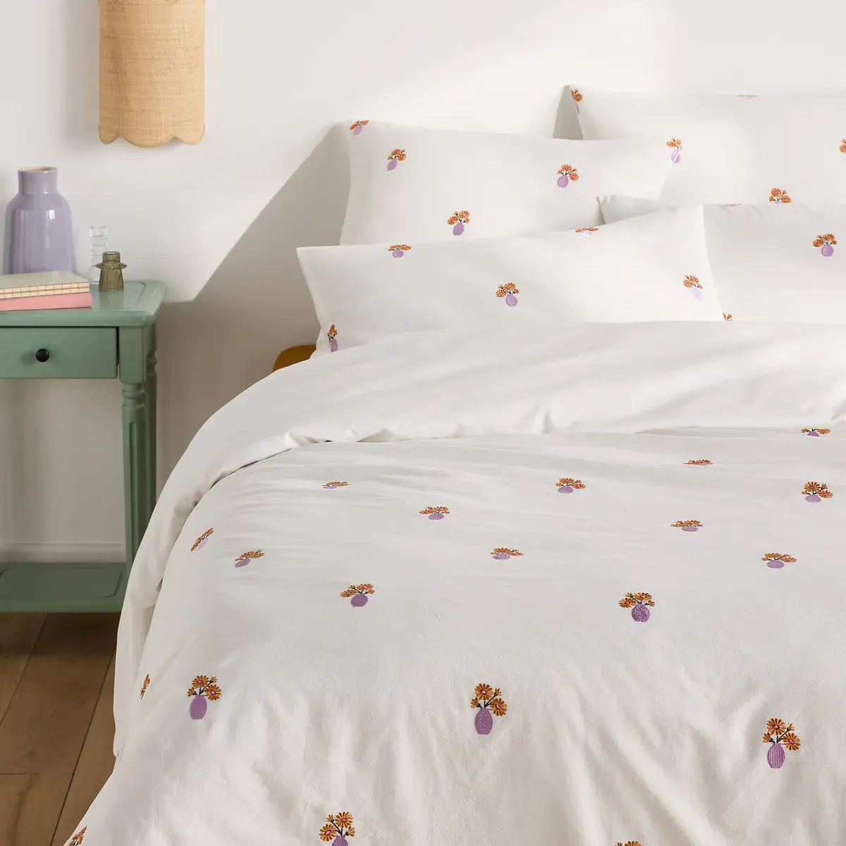 Ariette Embroidered Duvet Cover - Ecru, Cotton alternate view