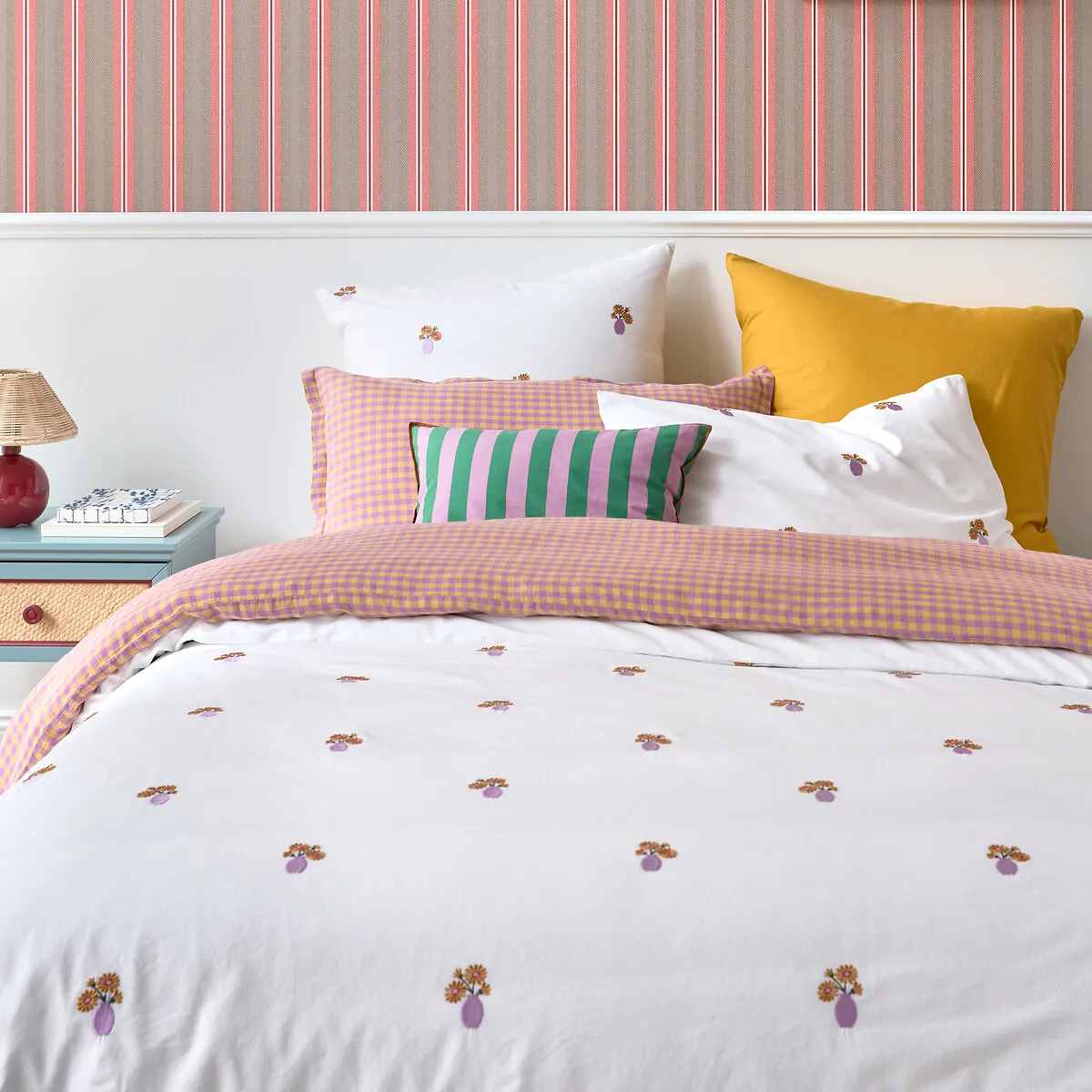 Ariette Embroidered Duvet Cover - Ecru, Cotton product