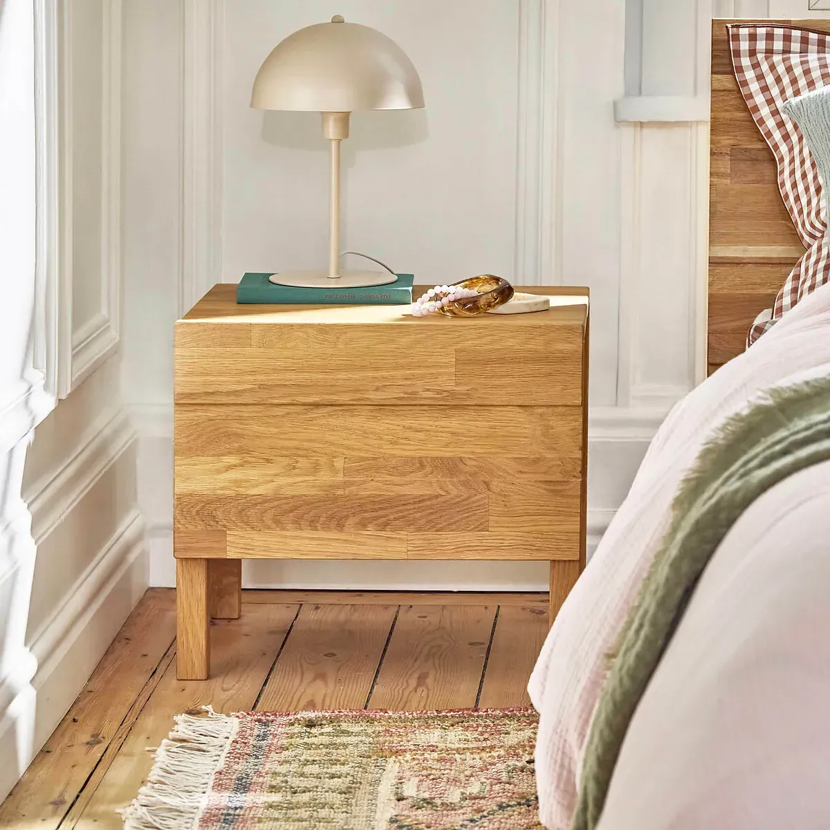 Ariles Bedside Table - Light Natural Wood, Solid Oak alternate view