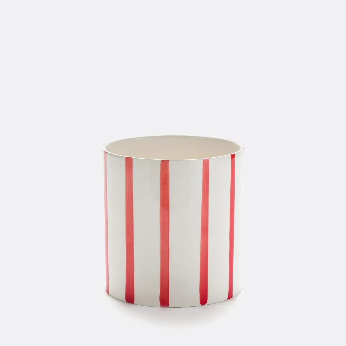 Ario Striped Ceramic Flower Pot - Red product