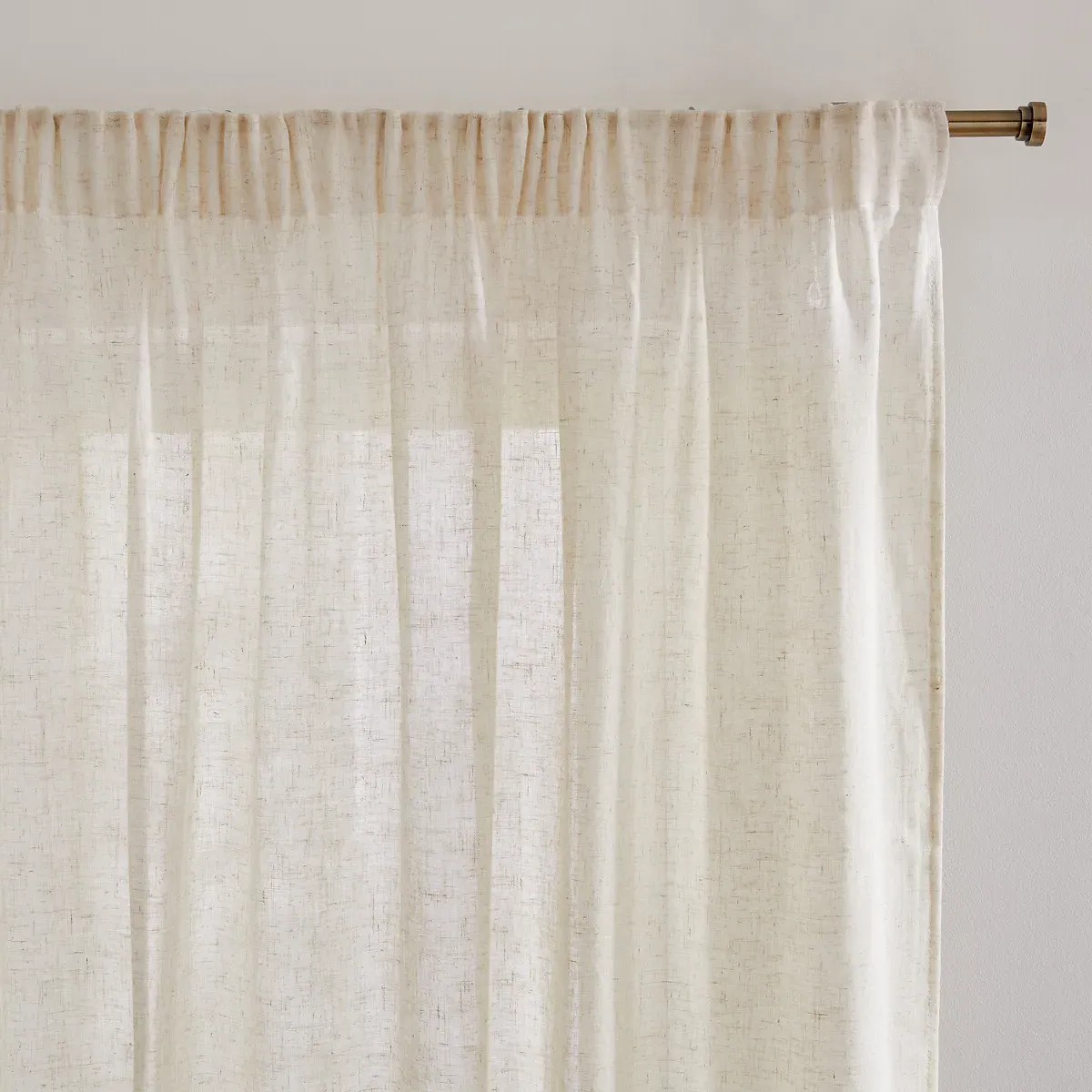 Aron Voile Panel Pencil Pleat & Wave - Natural, Polyester Linen product