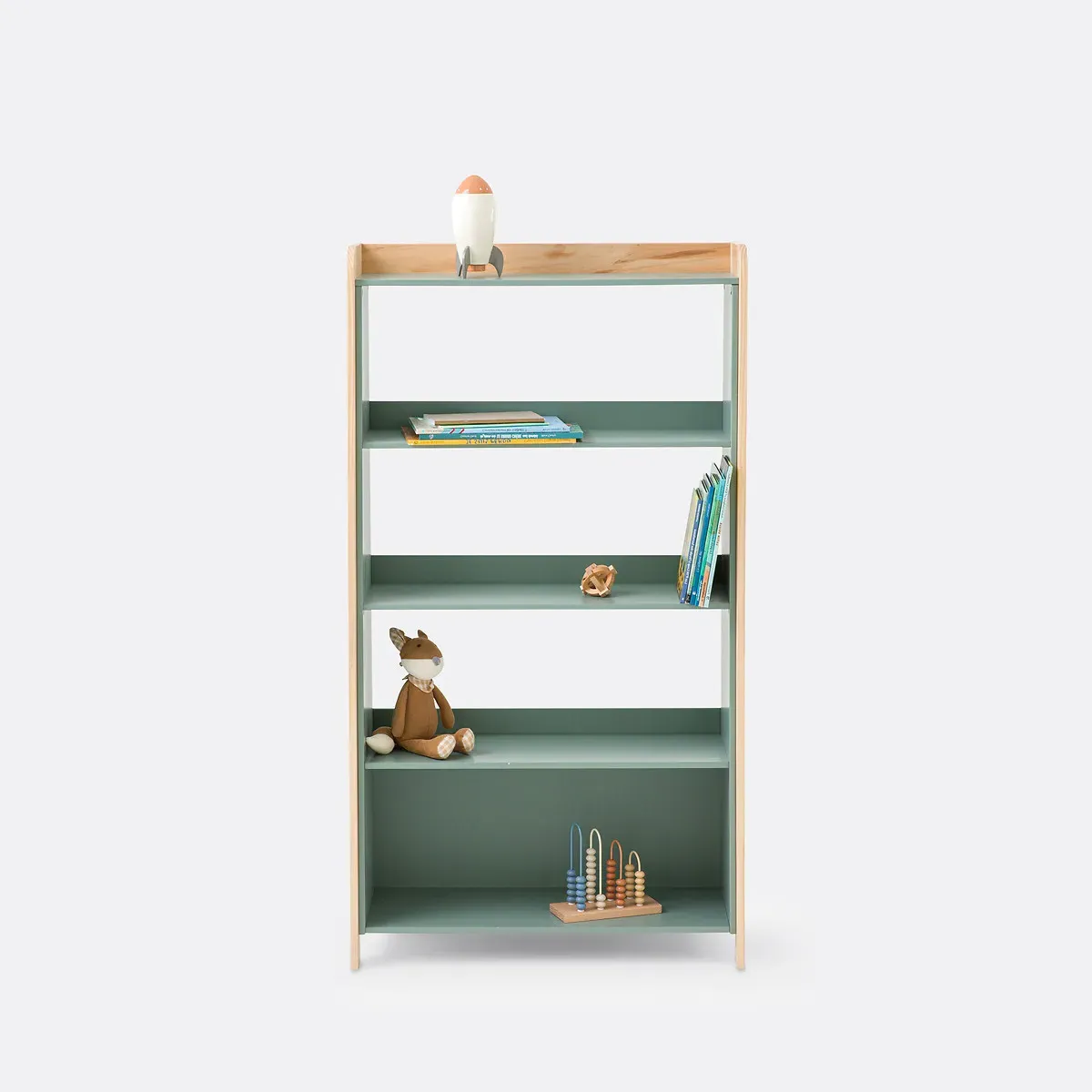 Arturo 4-Shelf Bookcase - Grey-Green, Pine product