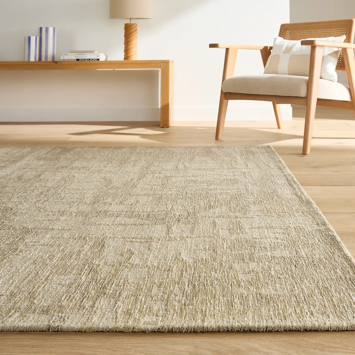 Aruni Abstract Print Flat Woven Rug - Beige, Acrylic product