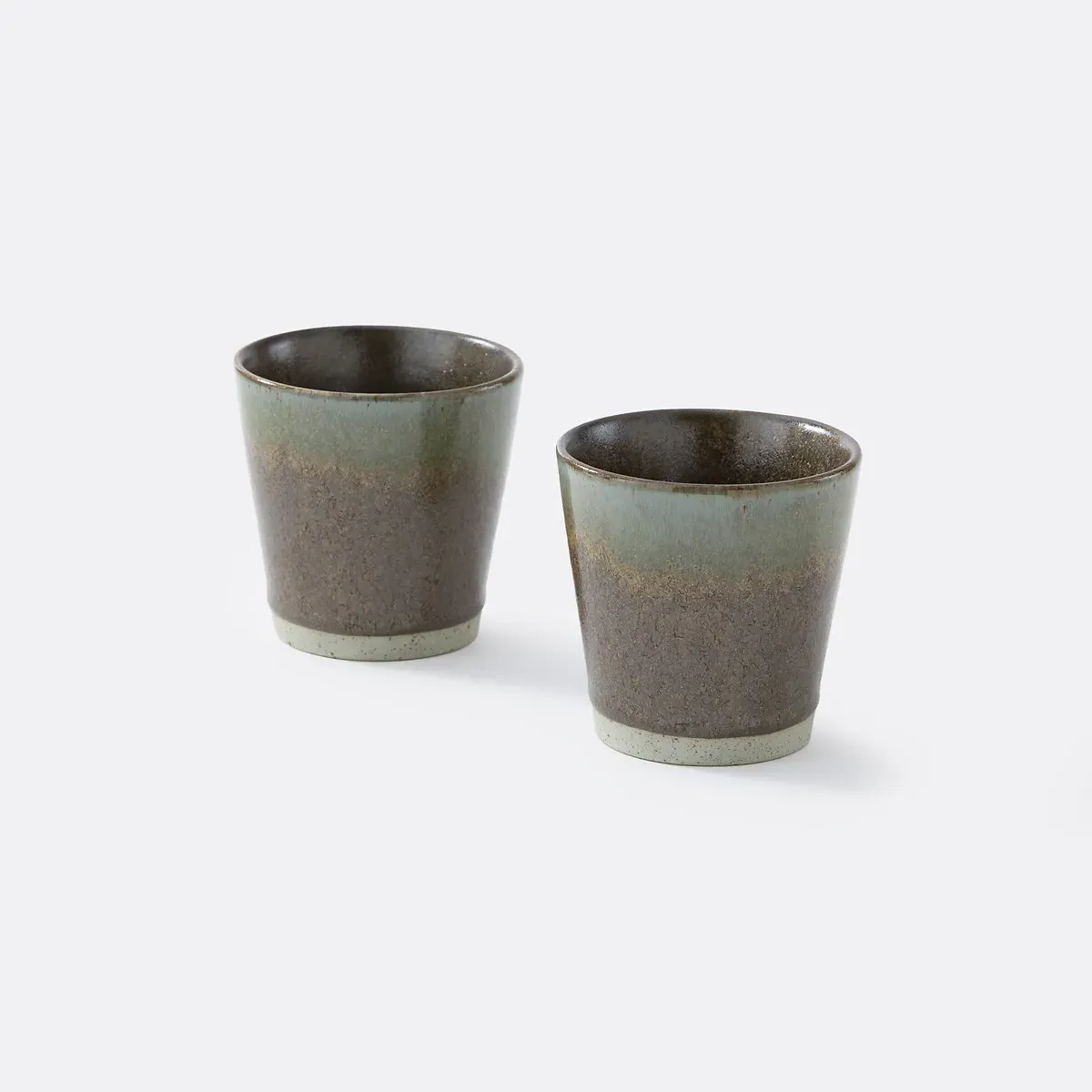 Arzana Set of 2 Reactive Enamel Stoneware Cups - Green product
