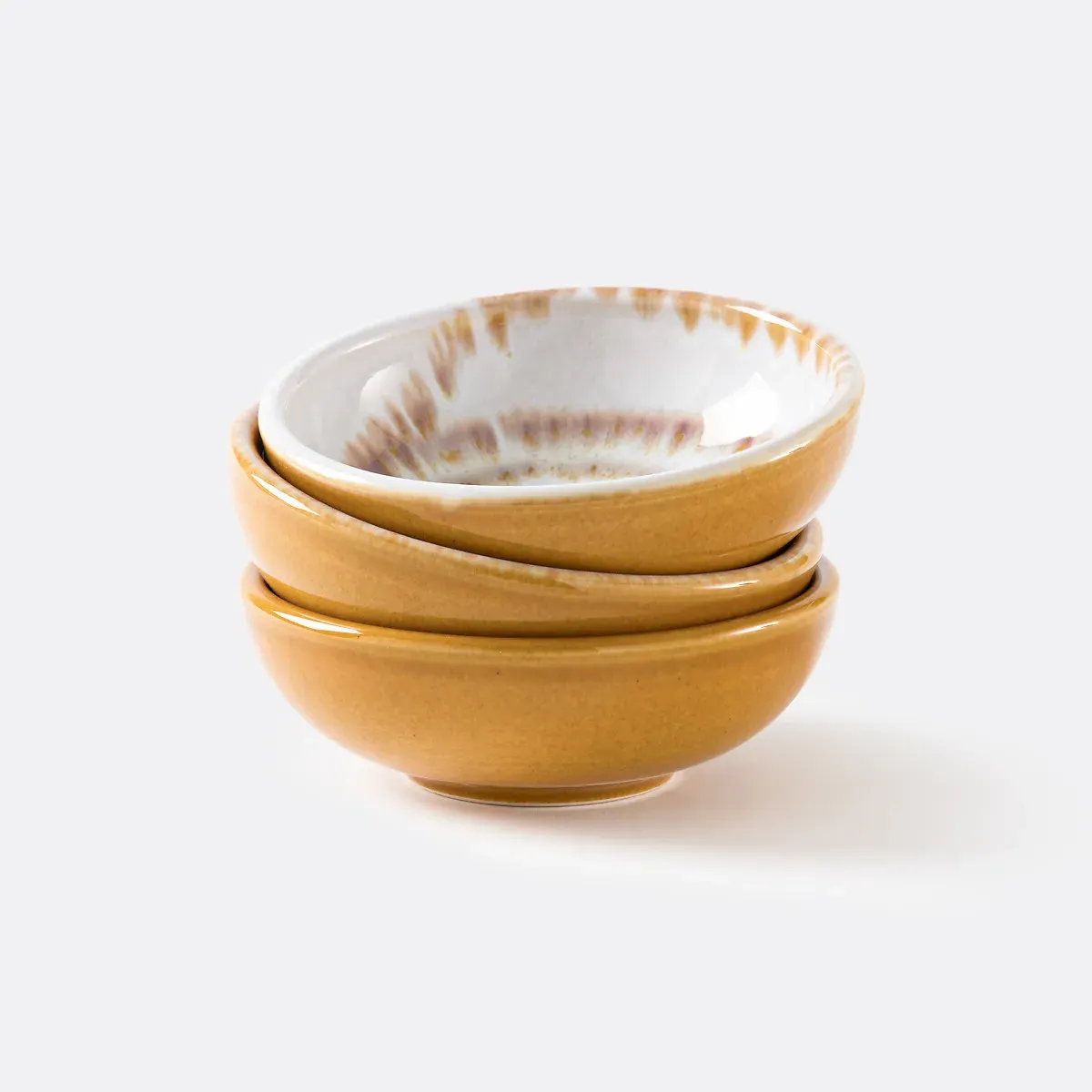 Arzila Glazed Stoneware Nibbles Bowls Set of 3 - Yellow product