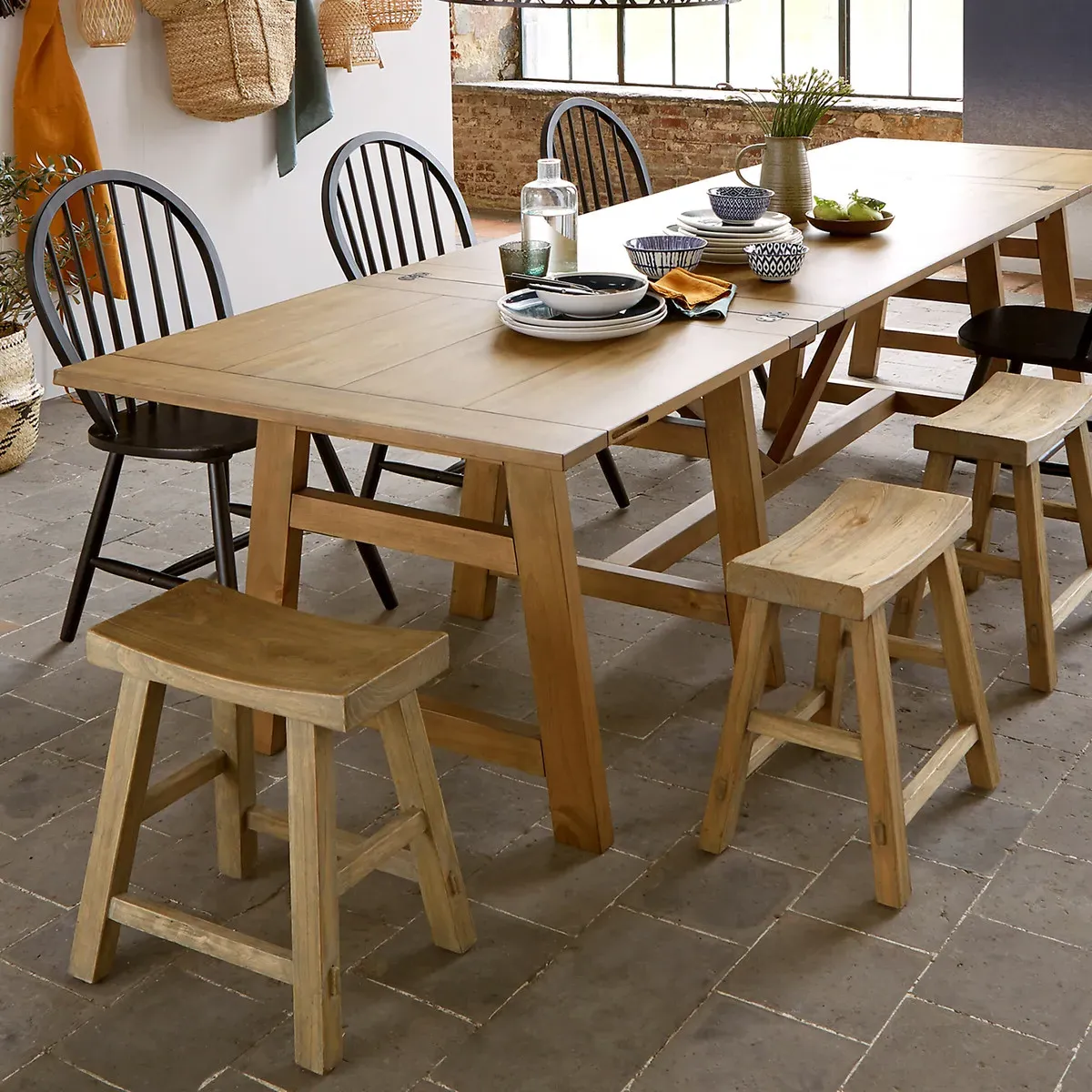 Asayo Stool - Natural, Solid Elm alternate view