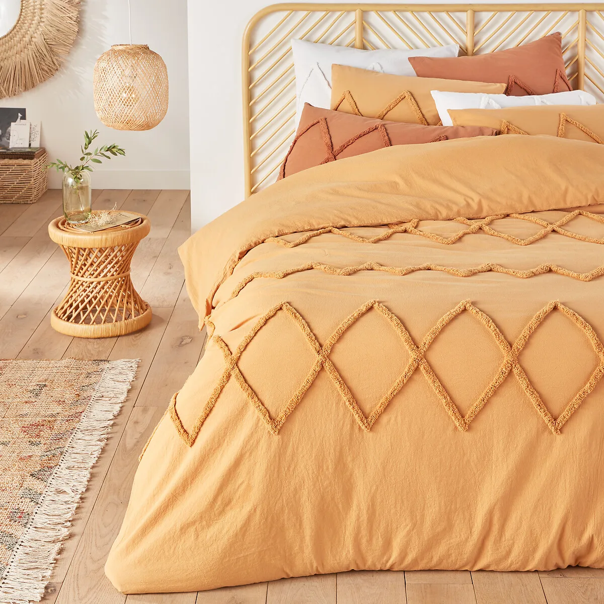 Assa Tufted Duvet Cover - Ochre, Cotton product