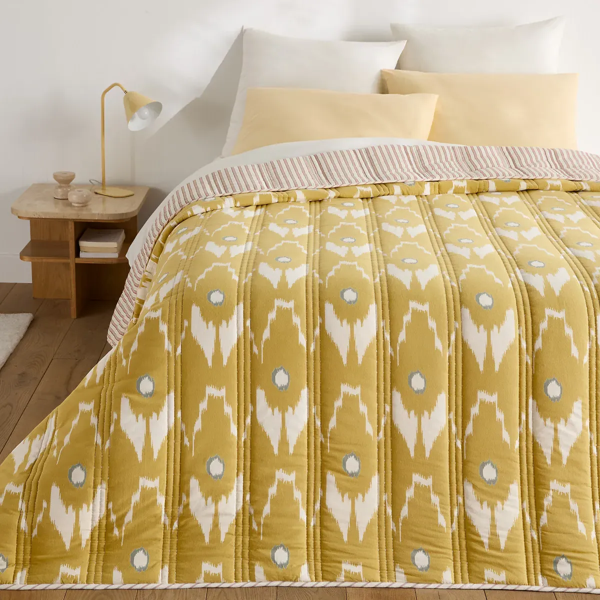 Astana Ikat Print Kantha Bedspread - Printed, Cotton product