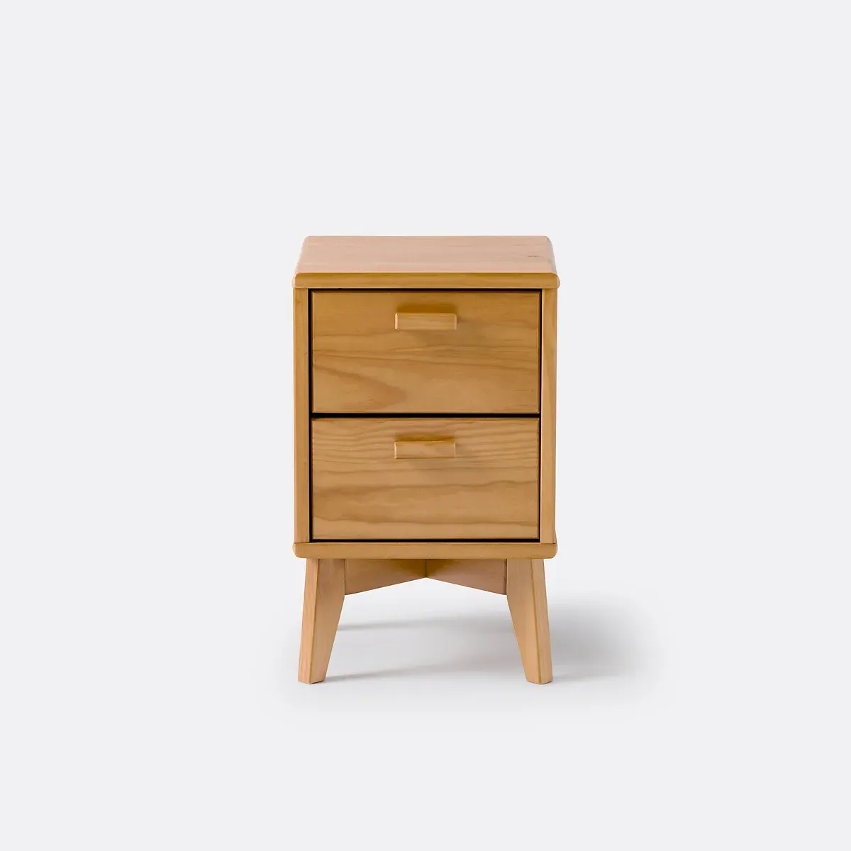 Astrid Bedside Table with 2 Drawers - Light Wood, Pine alternate view
