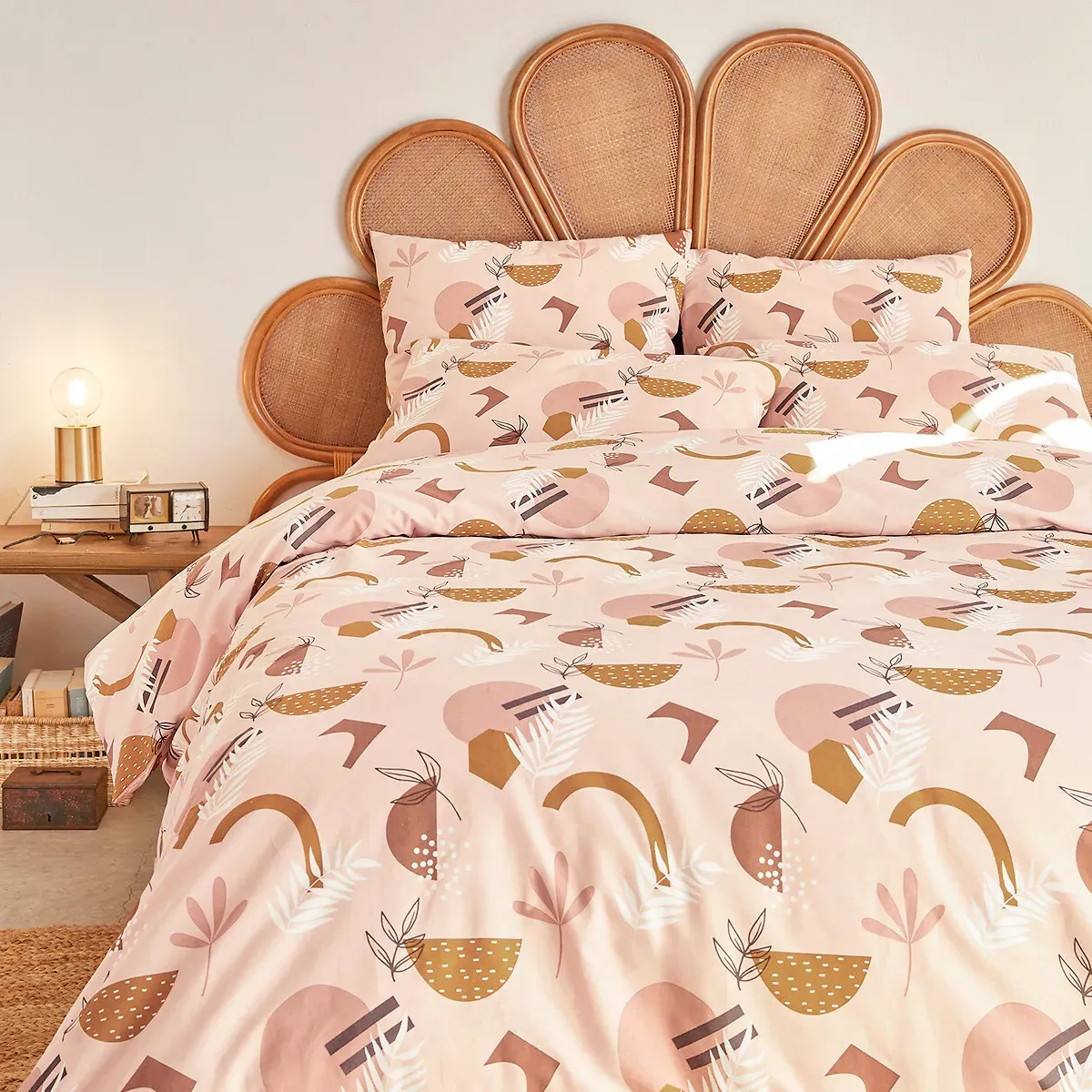 Aurès Cotton Duvet Cover - Print, Nude product