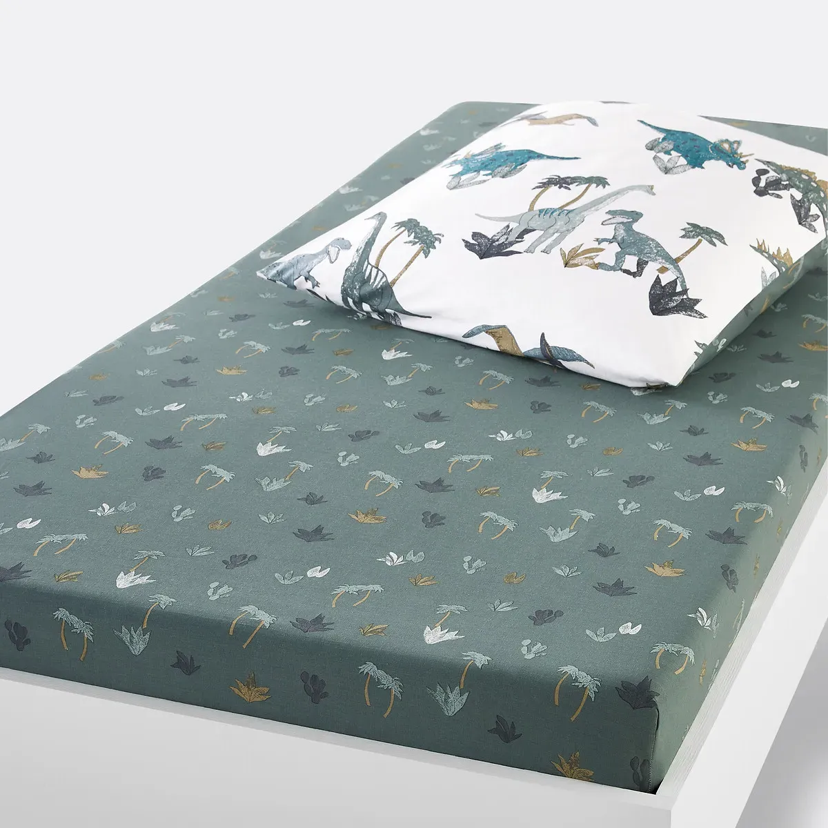 Austin Dinosaur Print Fitted Sheet - Organic Cotton product