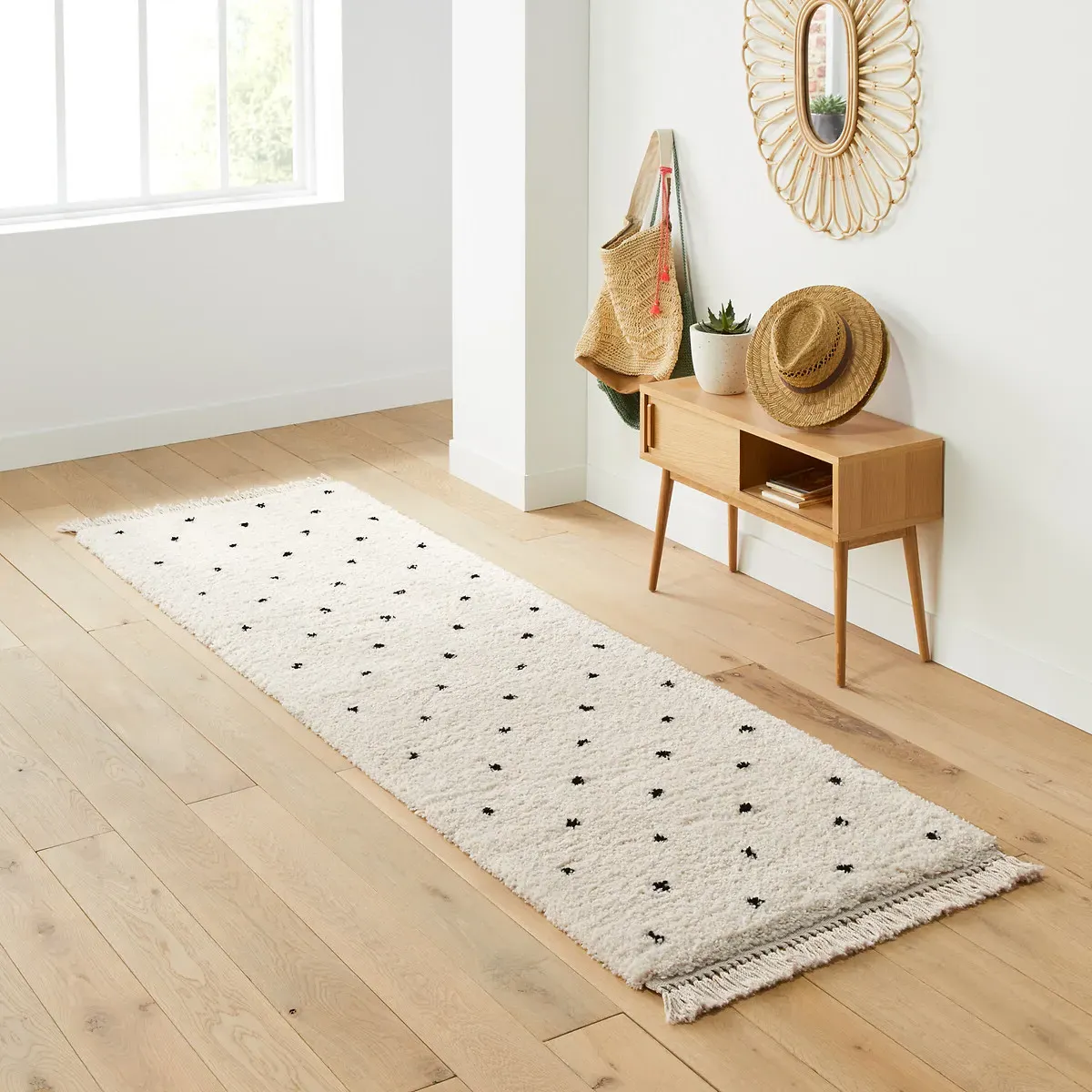 Ava Berber-Style Runner - White, Polypropylene product
