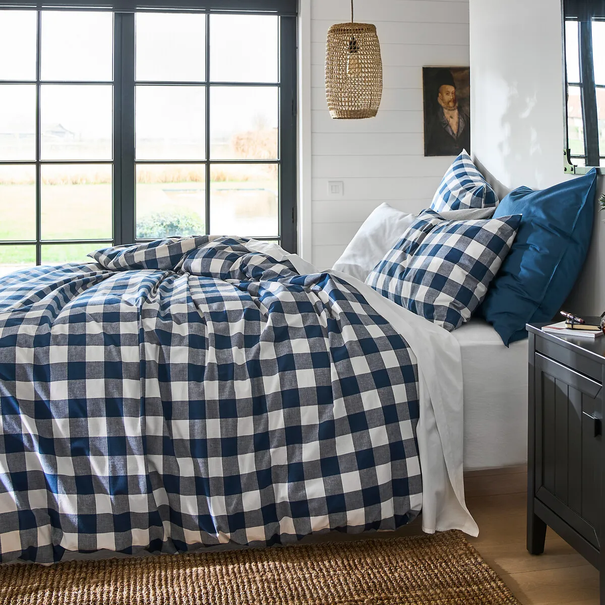 Aveiro Gingham Duvet Cover - Blue, Cotton alternate view