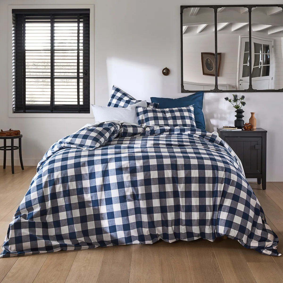 Aveiro Gingham Duvet Cover - Blue, Cotton product