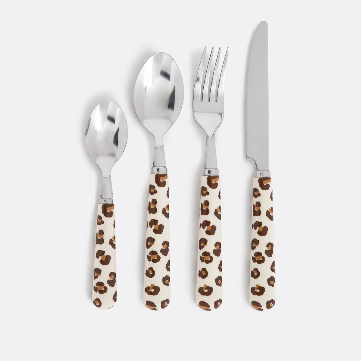 Azhar 24-Piece Cutlery Set - Leopard Print, Stainless Steel product