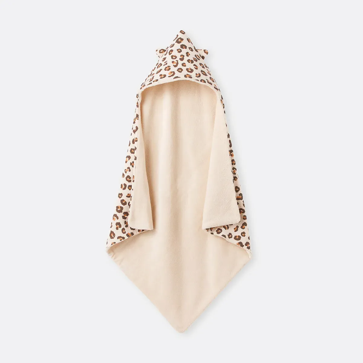 Azhar Bath Cape with Hood - Leopard Print, Cotton Muslin product