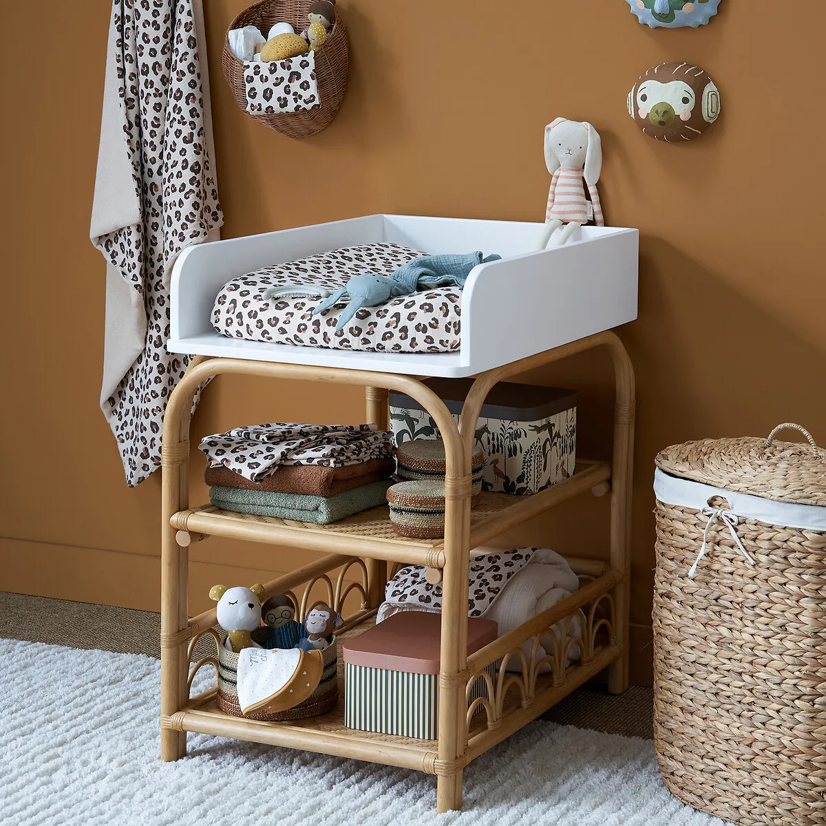 Azhar Set of 2 Changing Table Mattress Covers - Leopard Print, Cotton alternate view