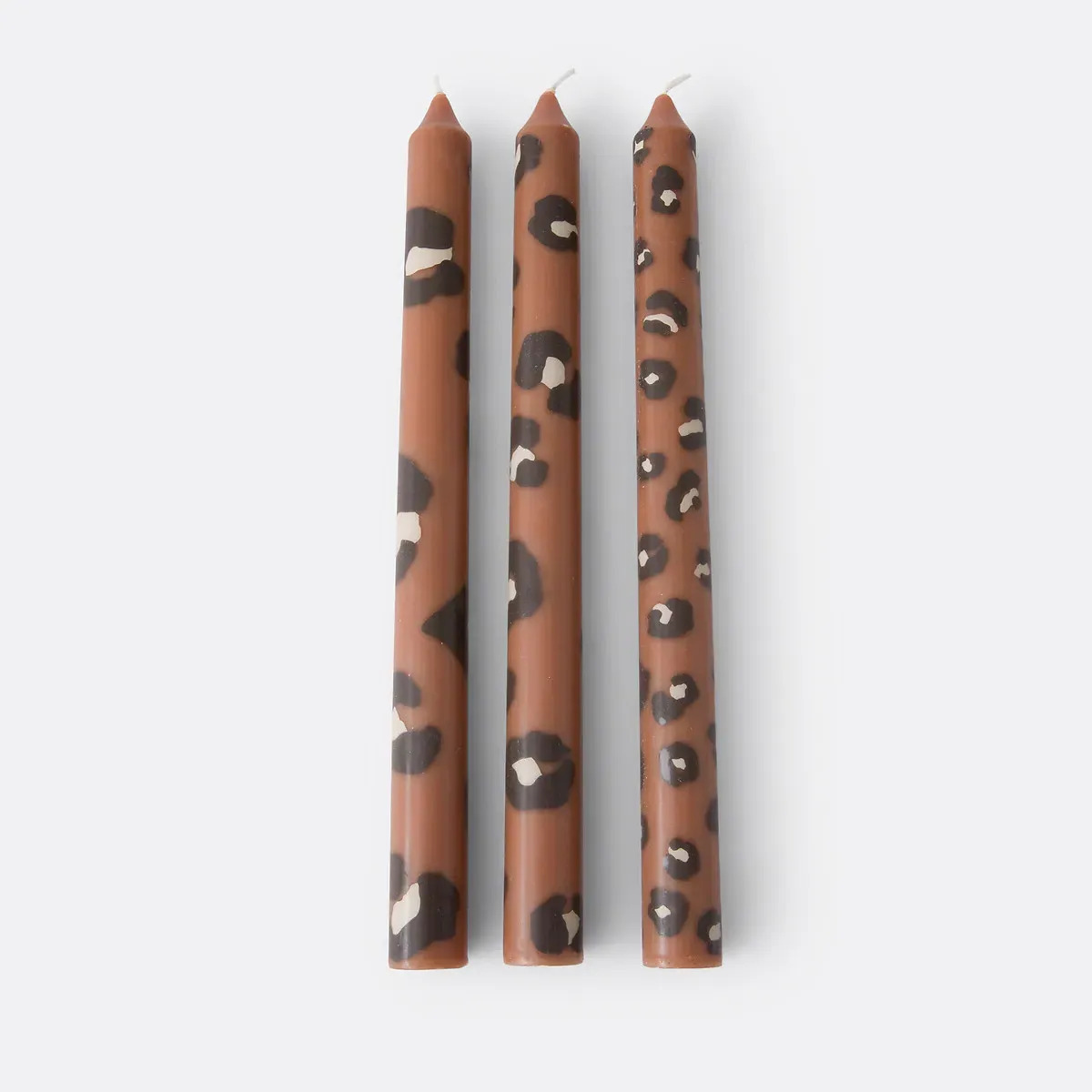 Azhar Set of 3 Leopard Print Candles - Brown product