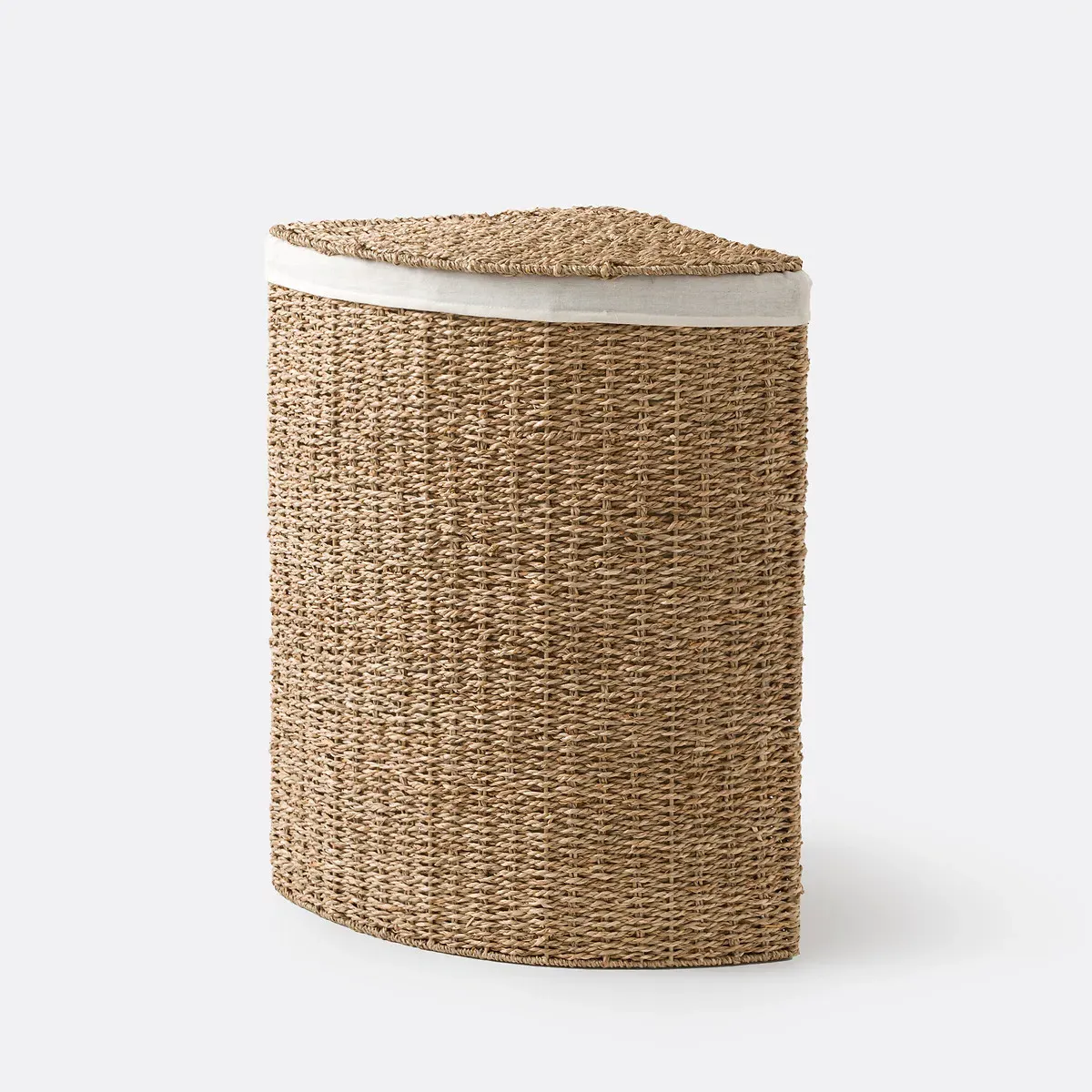 Azuro Corner Laundry Basket with Lid - Natural, Seagrass product