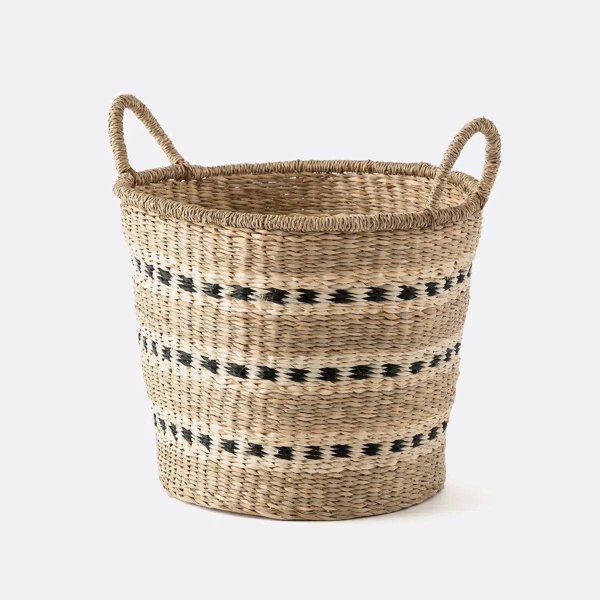 Azzu Round Braided Seagrass Basket - Natural, Black product