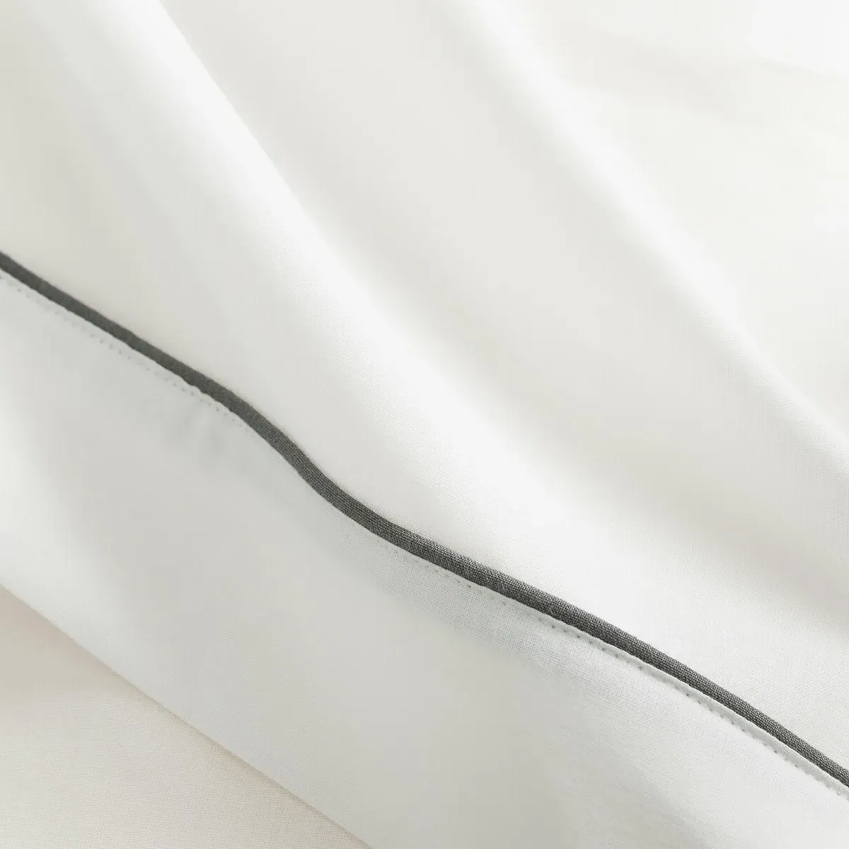 Baby Flat Sheet with Piped Trim - White, Cotton alternate view