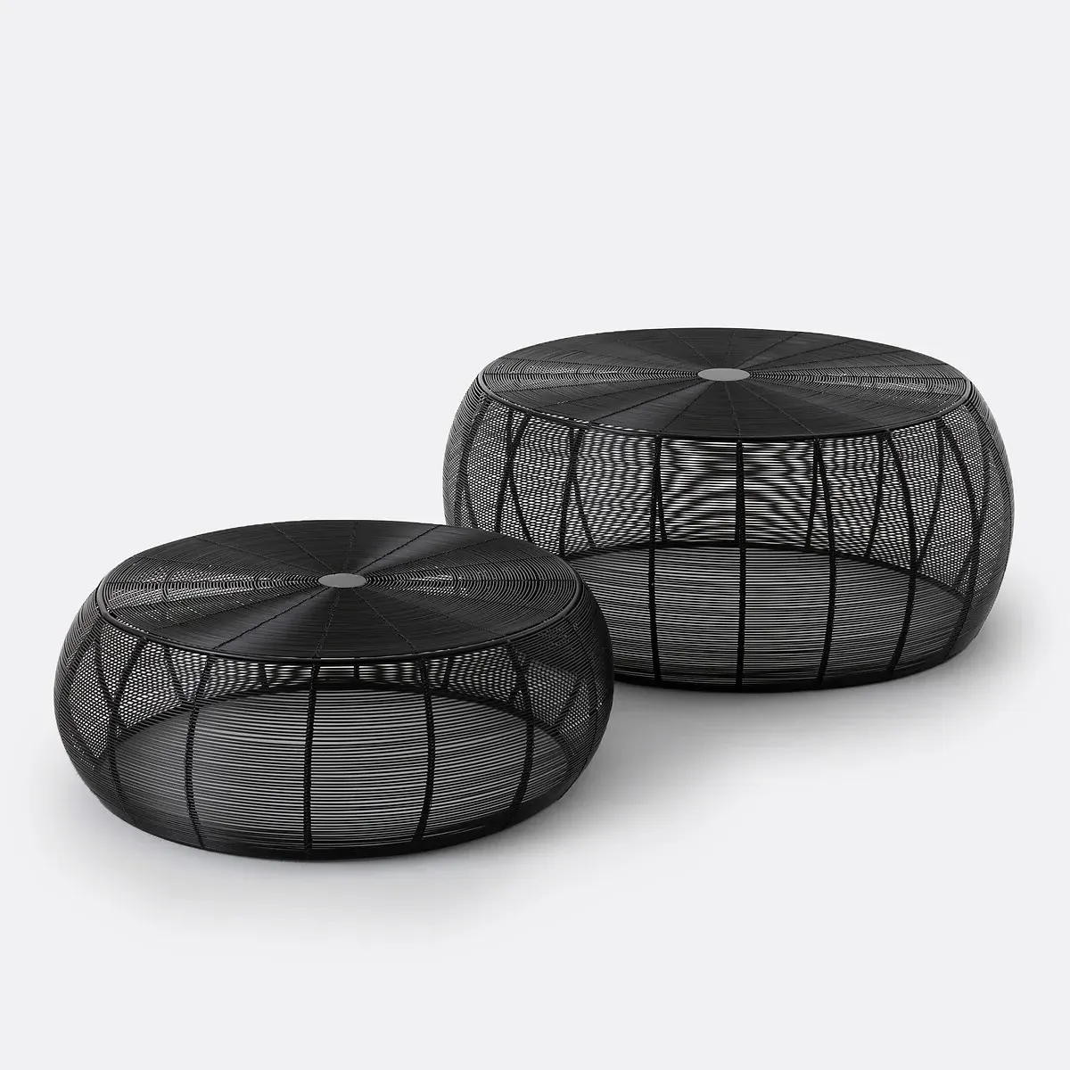 Bangor Set of 2 Round Coffee Tables - Black, Steel product