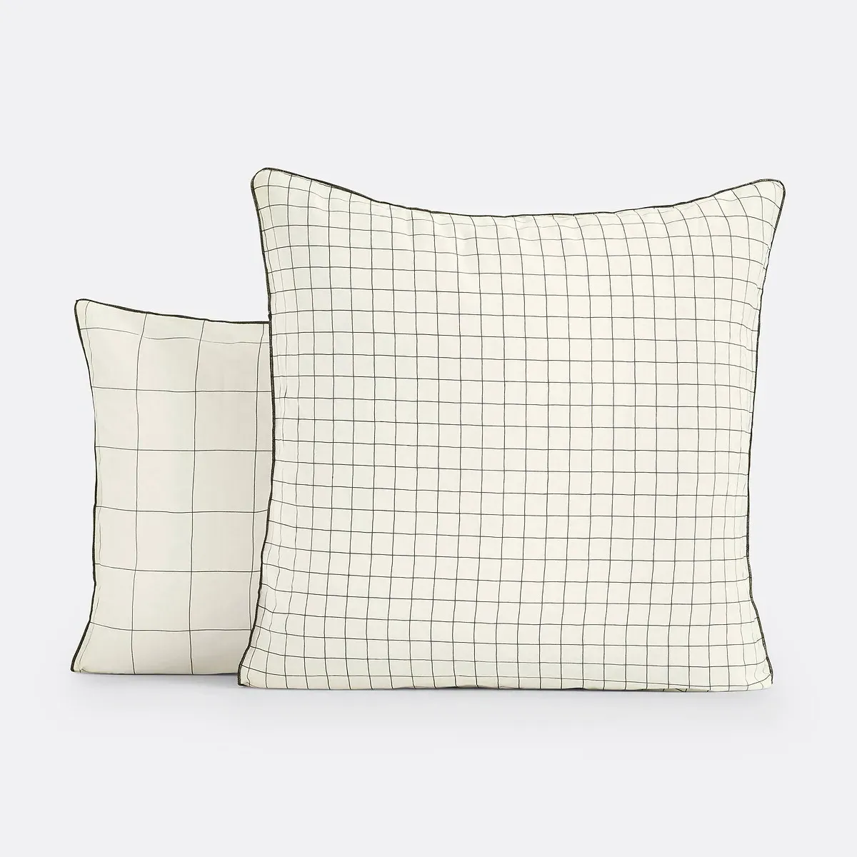 Basile Washed Cotton Pillowcase - Check Print alternate view
