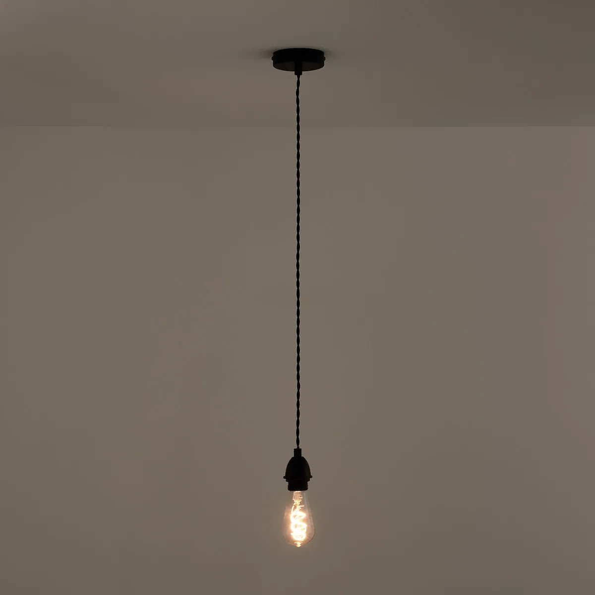 Baulind E27 Pendant Light Cable - Black, Iron alternate view