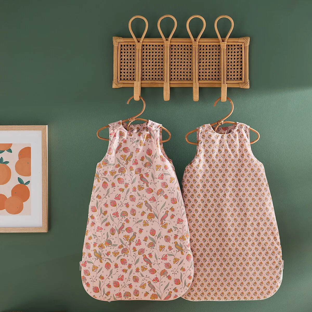 Bertille Reversible Baby Sleeping Bag - Pink Print, Cotton Percale alternate view